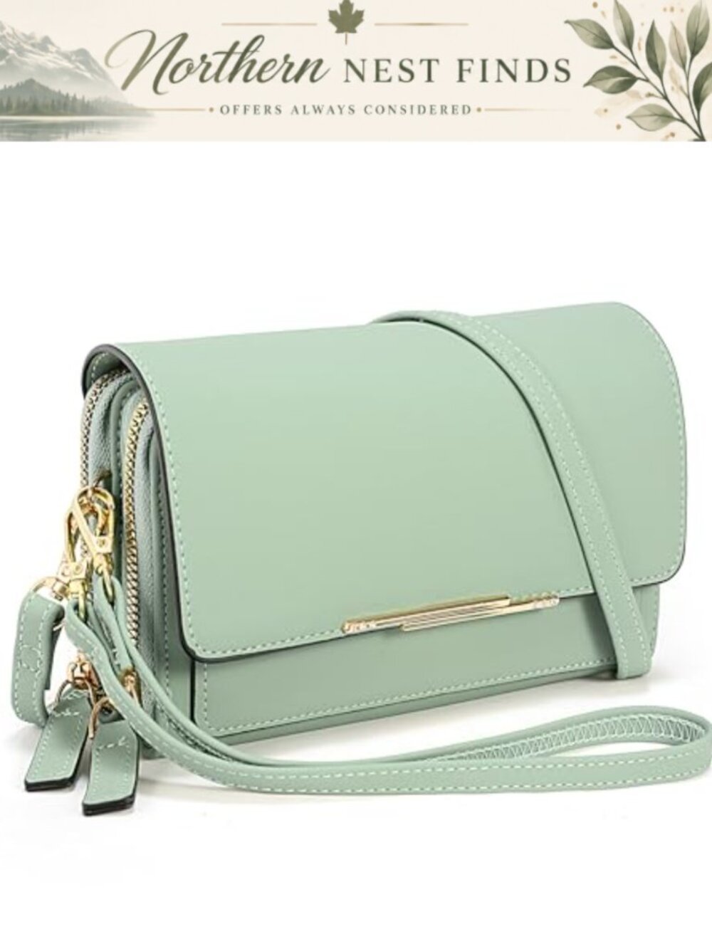 Vegan Leather Crossbody Phone Bag with Wristlet